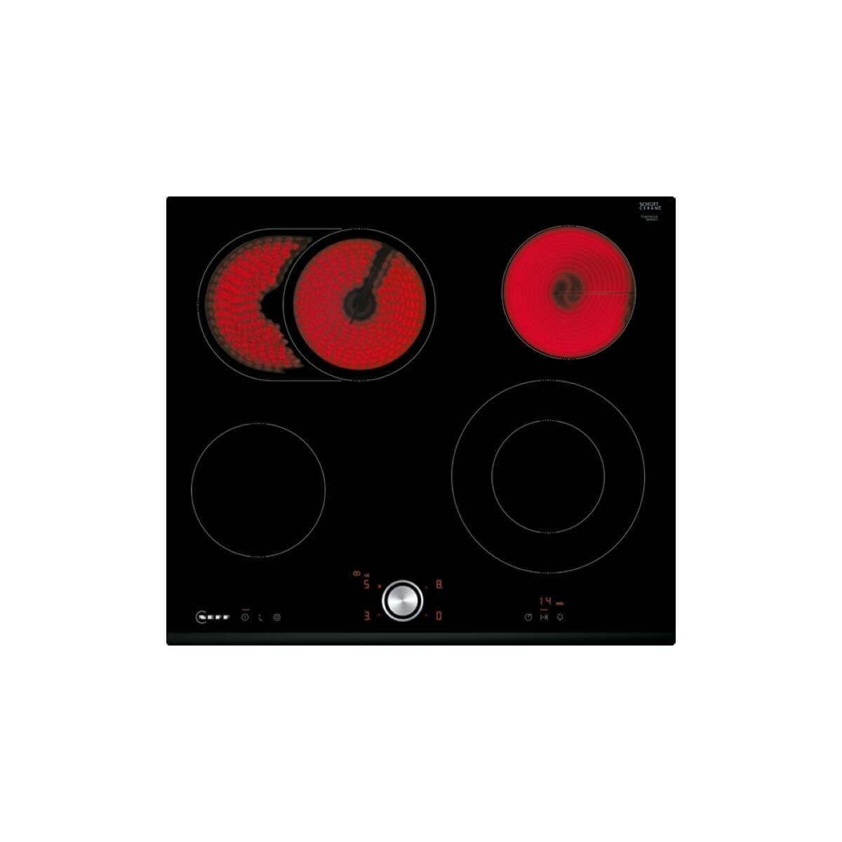 Neff, T16FTN1L0, piano cottura elettrico autosufficiente con funzionamento TwistPad, N70, larghezza 60 cm, nero, montato senza cornice, Made in Germany