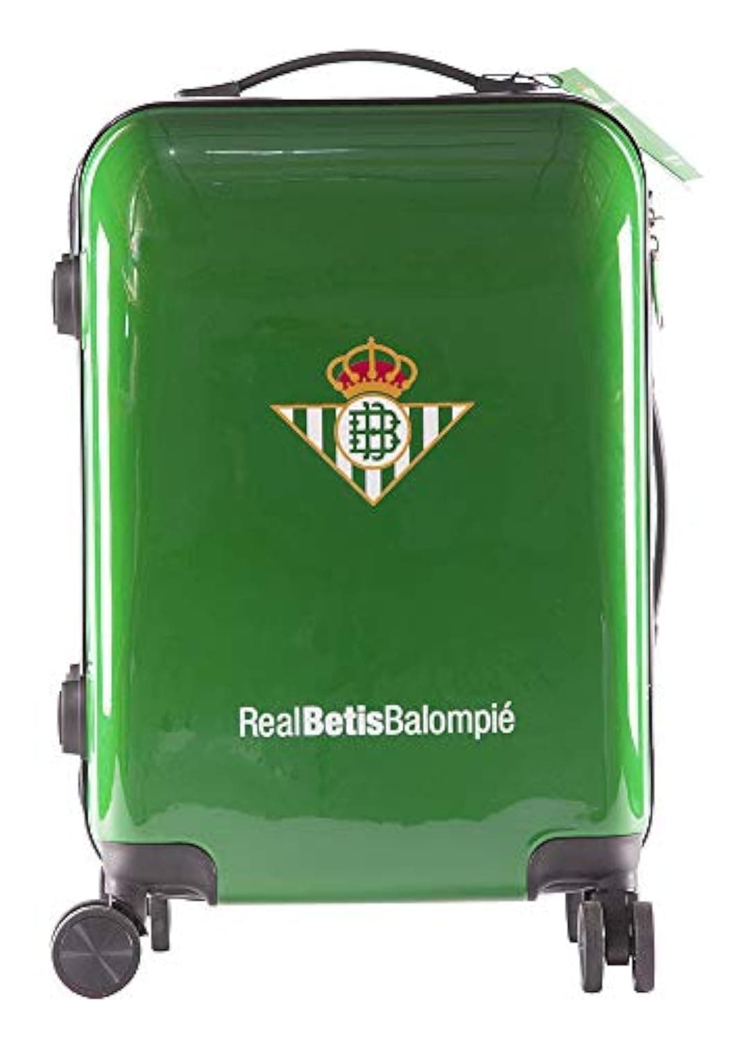 Real Betis - Valigia da viaggio, compatibile con tutti i tipi di compagnie aeree - Sistema di chiusura di sicurezza TSA - 8 ruote girevoli - 55 x 40 x 20 cm - 2,8 kg - Prodotto ufficiale, Real Betis