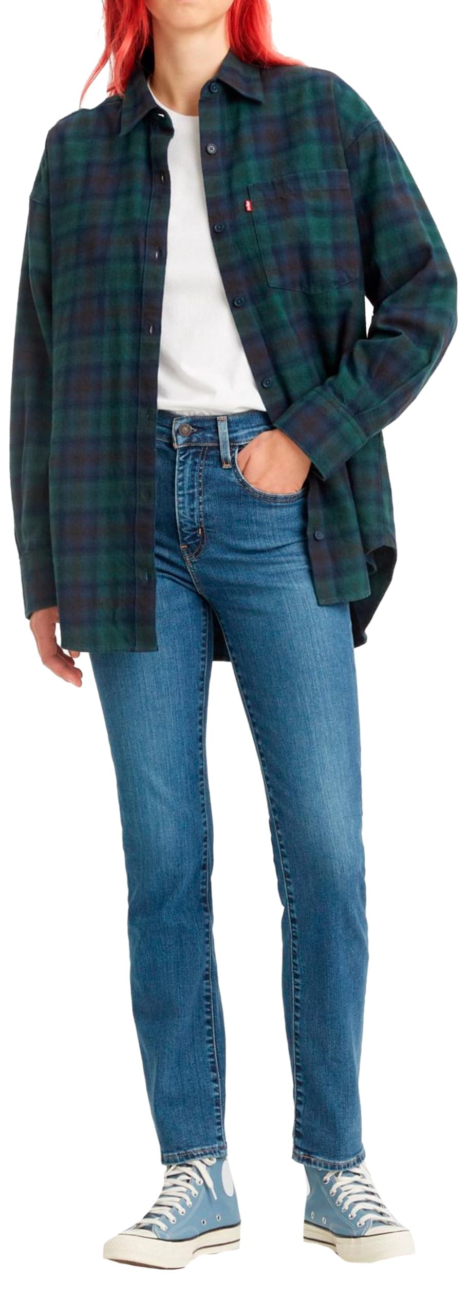 Levi's 724 High Rise Straight, Jeans Donna, Blu (Blue Wave Mid), 29W / 28L