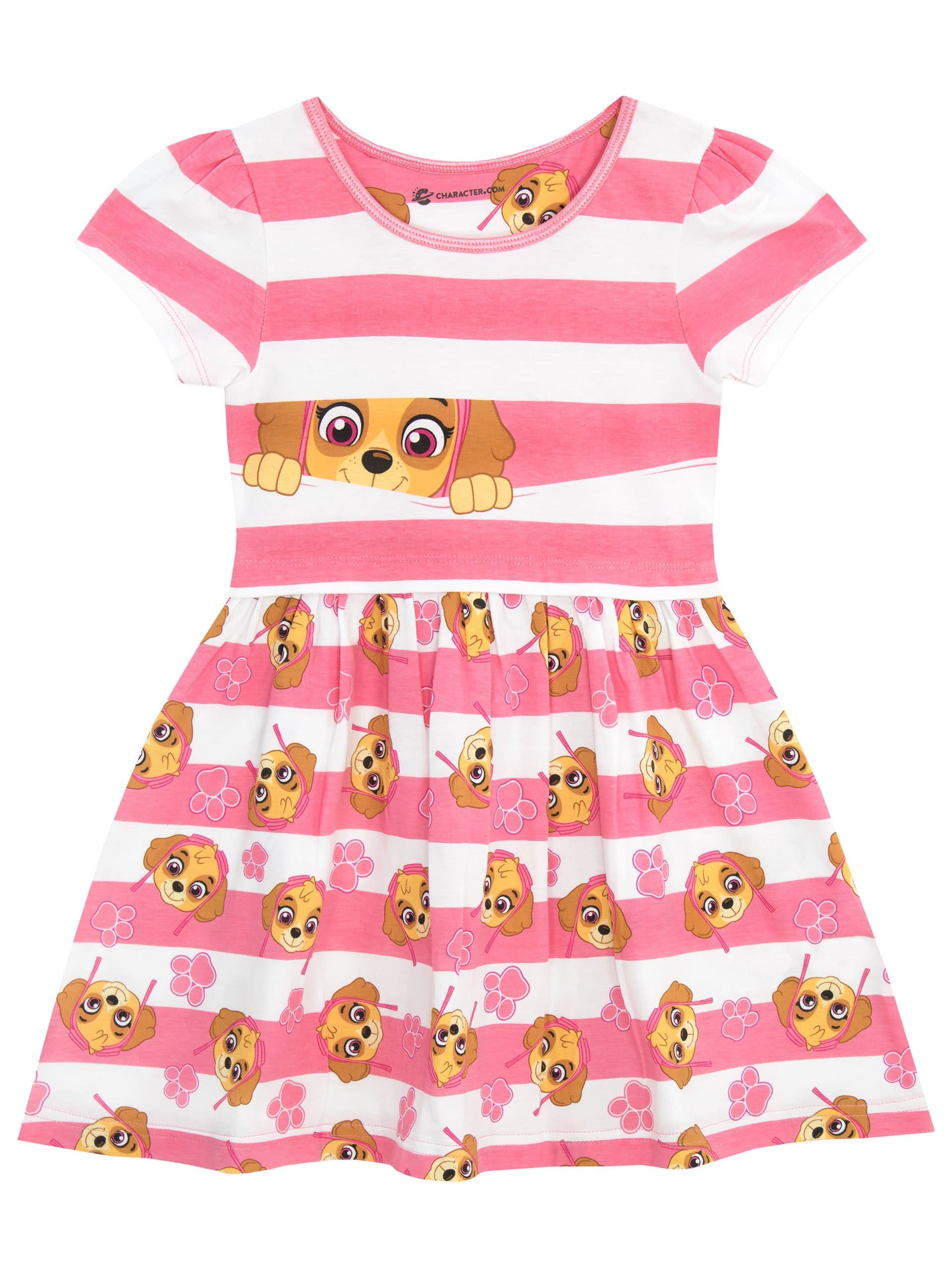 Paw Patrol Vestito Bambina | Abito Estivo in Morbido Cotone | Skye Vestiti Rosa 4-5 Anni